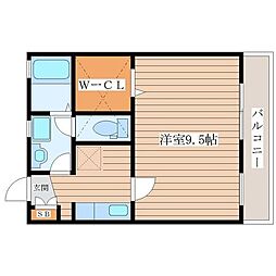 ホリーズ栗生 1Kの間取図画像
