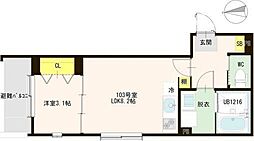 ハーモニーテラス富沢南 1LDKの間取図画像