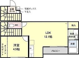 アステラス銀杏町 1LDKの間取図画像