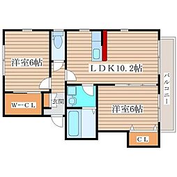 レジュウィールH 2LDKの間取図画像