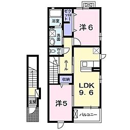 グランディール 2LDKの間取図画像