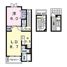 シャルマンABE 1LDKの間取図画像
