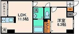 苦竹レジデンス壱番館 1LDKの間取図画像