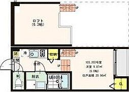 ロイヤルガーデン新田 1Kの間取図画像