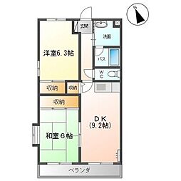 ステイブルシャトー 2DKの間取図画像