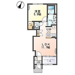 ルミエール南中山 1LDKの間取図画像