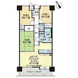 ライオンズシティ北仙台 3LDKの間取図画像