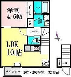 CloudNine台原 1LDKの間取図画像