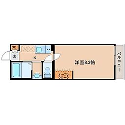 ポミエLuLu中倉 1Kの間取図画像