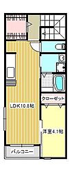 グラッセ田子 1SLDKの間取図画像
