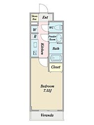 Nasic仙台東口 1Kの間取図画像