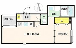 ハーモニーテラス畳屋丁 1LDKの間取図画像