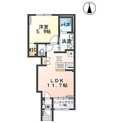 イリアス 1LDKの間取図画像