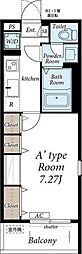 リブリ・サウスアベニュー 2階1Kの間取り