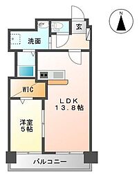 Ｋａｎｏｎ　Ｓｅｎｄａｉ（カノン　センダイ） 5階1LDKの間取り