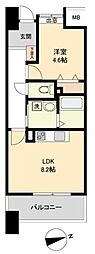 パークフラッツ五橋 1LDKの間取図画像