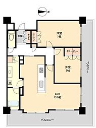 RESIDIATOWERSENDAI 2LDKの間取図画像