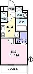 LUMIERA NAGAMACHI 1Kの間取図画像
