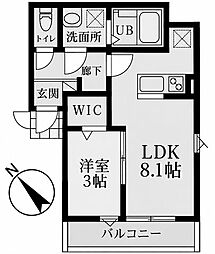 サフィール宮千代 1LDKの間取図画像