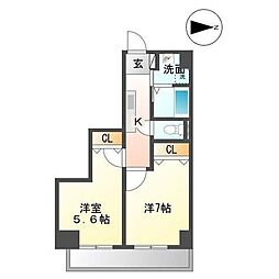 ベルフィオーレ二日町 2Kの間取図画像