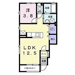 北山壱番館 1LDKの間取図画像