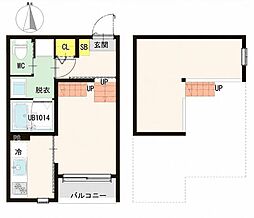 フランベル東照宮 1Kの間取図画像