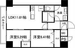 グラン・ドミール小田原山本丁 2LDKの間取図画像
