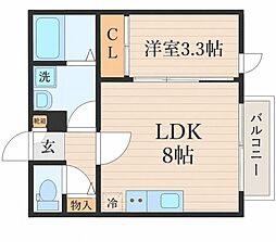 MAJIMUあすと長町 1LDKの間取図画像