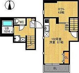 ライゼスト東照宮 ワンルームの間取図画像