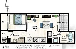 REキャスバルクォーレ長町南 2階1LDKの間取り