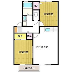 セジュール八乙女ME1 2LDKの間取図画像