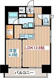 Brighton East 8階1LDKの間取り