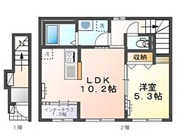エトワール 2階1LDKの間取り