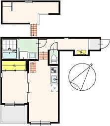 sucre fresco 1階1LDKの間取り