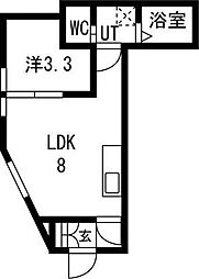 小田原8丁目新築アパート 1階1LDKの間取り
