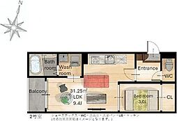 REGALESTルーキー 2階1LDKの間取り