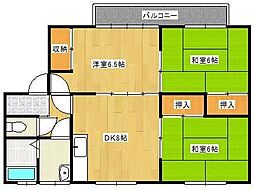 メゾン花巧房I 1階3DKの間取り