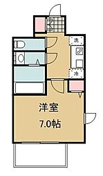 エルスタンザ上杉公園 6階1Kの間取り