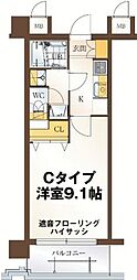 リビングステージ広瀬川 5階1Kの間取り