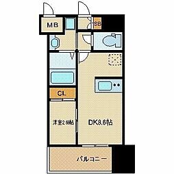 アルティザ仙台花京院 1DKの間取図画像