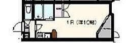 プランドビル八幡II 4階ワンルームの間取り