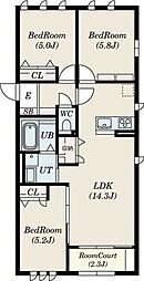 アルモ 2階3LDKの間取り