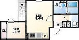 ソルテ二軒茶屋 202 2階1LDKの間取り