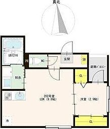 Nest Tomizawa 2階1LDKの間取り
