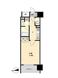 レジディア榴岡　ウエスト棟 407 4階1Kの間取り