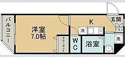 SEIWA花京院ビル 4階1Kの間取り