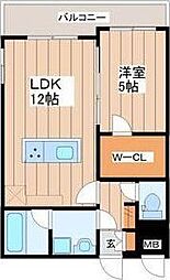 LUANA・AIR・RESIDENCE五橋 1LDKの間取図画像