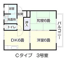 カーサ・エスペランサ 2DKの間取図画像