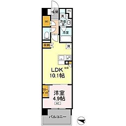 ロイヤルパークス仙台青葉通 1LDKの間取図画像