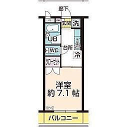 国見パーソナルメインビル 1Kの間取図画像